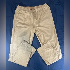 Vans Range Elastic Pants Men's Large Beige Relaxed Fit Drawstring Khakis